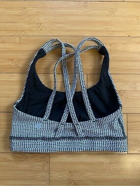 lululemon athletica Black & White Houndstooth Strappy Sports Bra